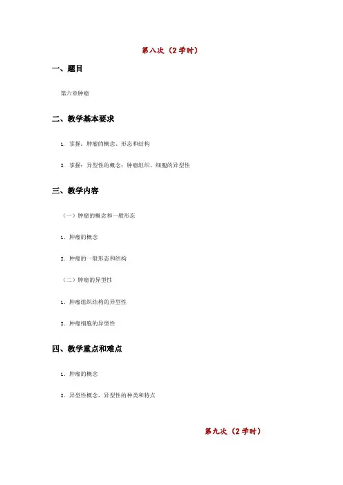 【病理学教案】第6章 肿瘤