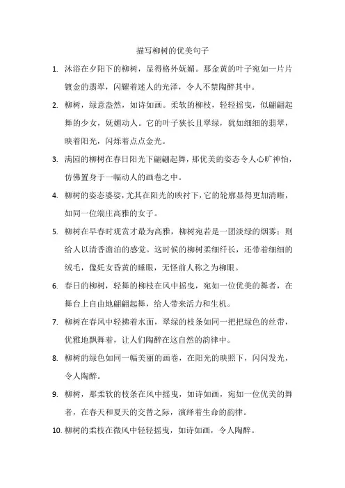 描写柳树的优美句子
