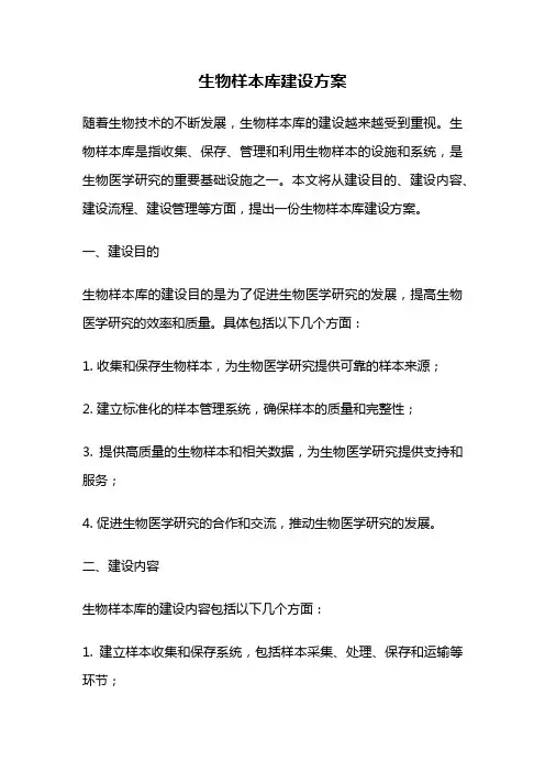 生物样本库建设方案