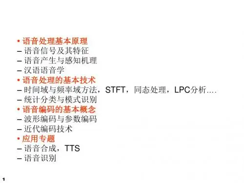 语音信号处理实用教程-PPT课件第01章 绪论
