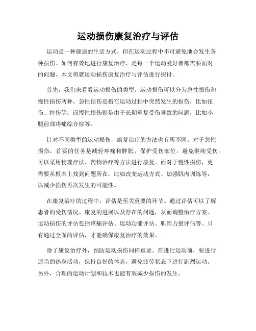 运动损伤康复治疗与评估