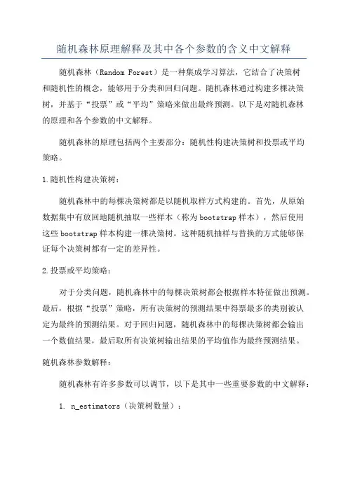 随机森林原理解释及其中各个参数的含义中文解释