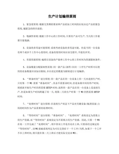 生产计划编排原则