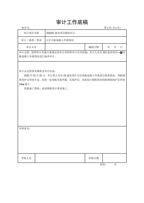 跟踪审计--底稿--建议书--审计取证单