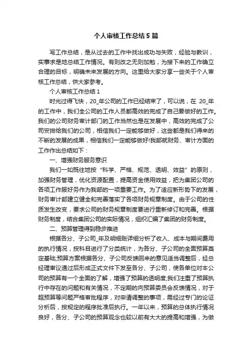 个人审核工作总结5篇