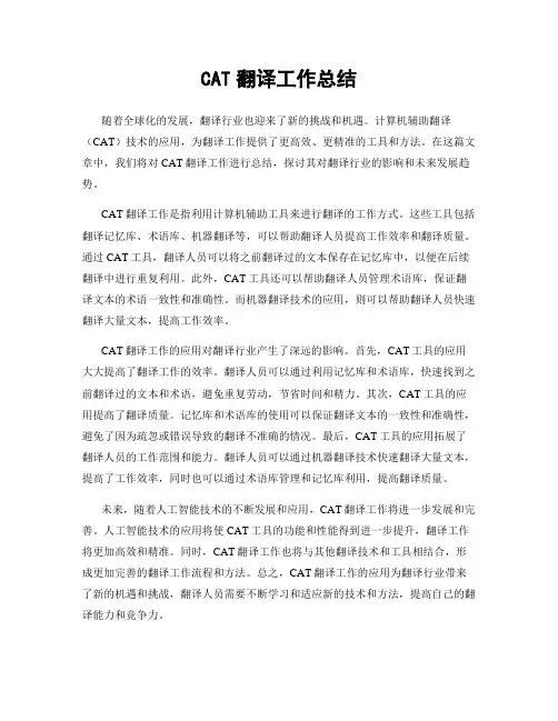 CAT翻译工作总结