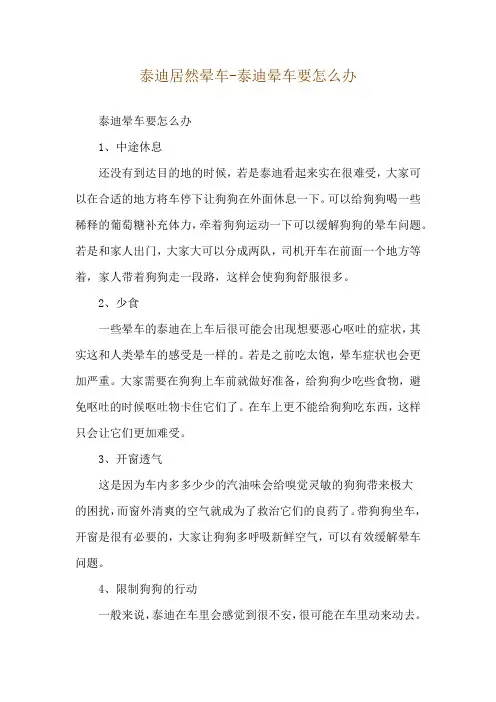 泰迪居然晕车-泰迪晕车要怎么办
