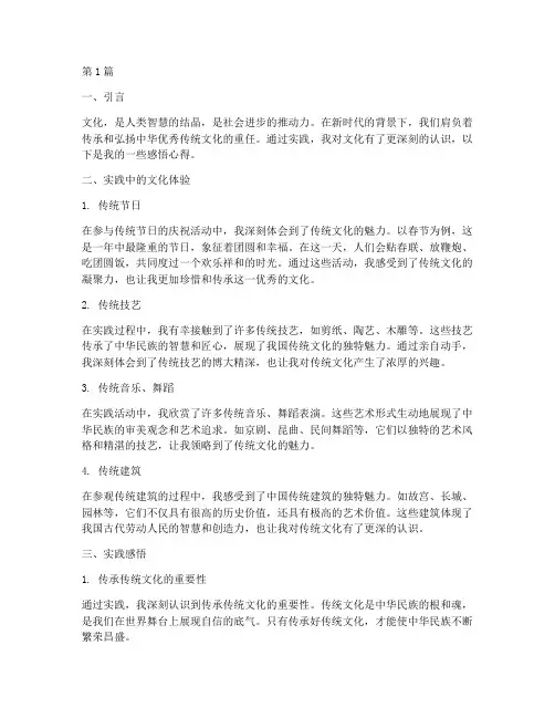 实践感悟心得体会文化(3篇)