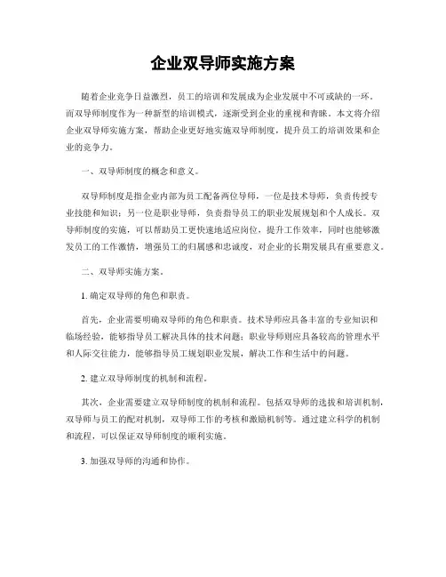 企业双导师实施方案