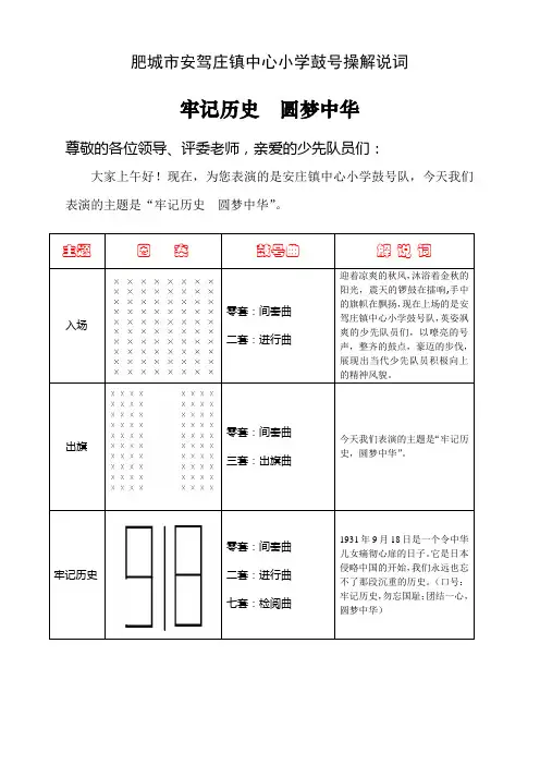 2015中心小学鼓号操解说词