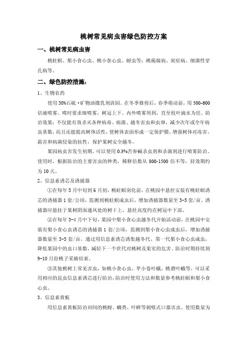 桃树绿色防控措施