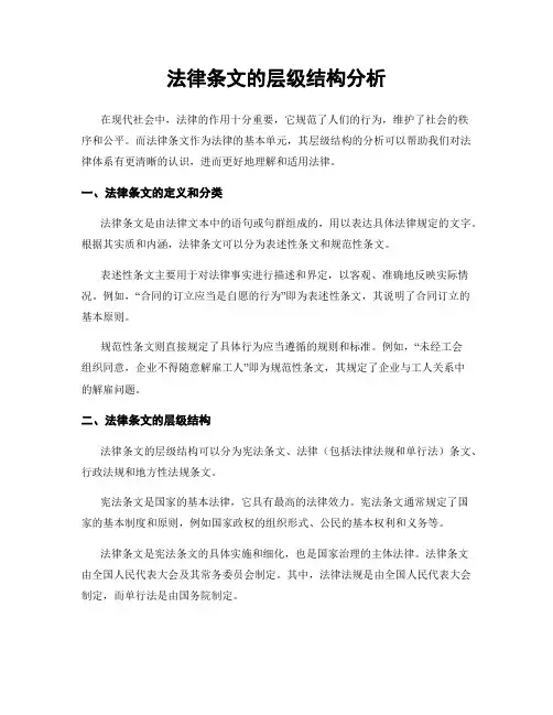 法律条文的层级结构分析