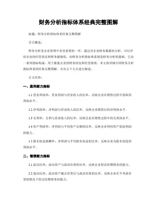 财务分析指标体系经典完整图解
