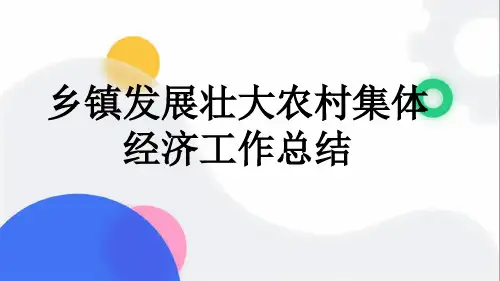 乡镇发展壮大农村集体经济工作总结