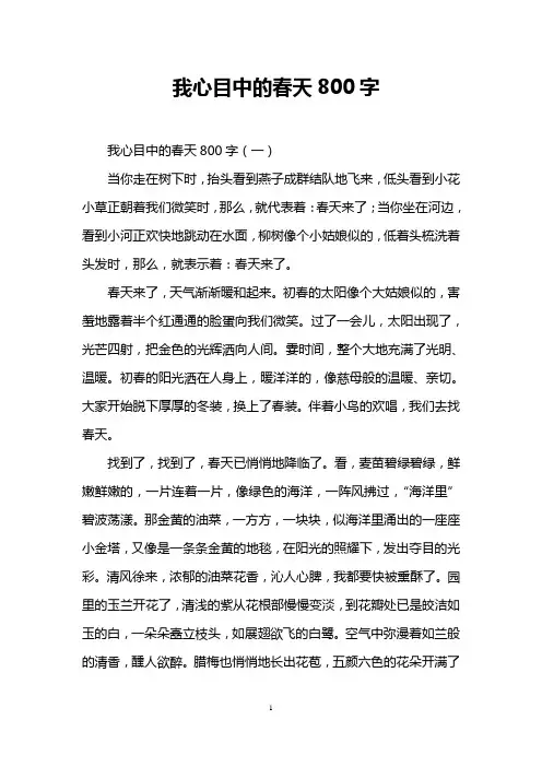 我心目中的春天800字
