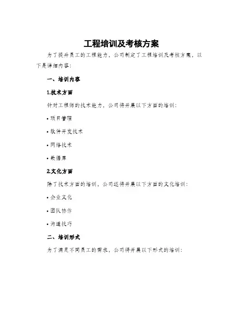工程培训及考核方案