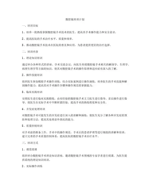 腹腔镜培训计划