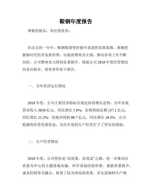 鞍钢年度报告