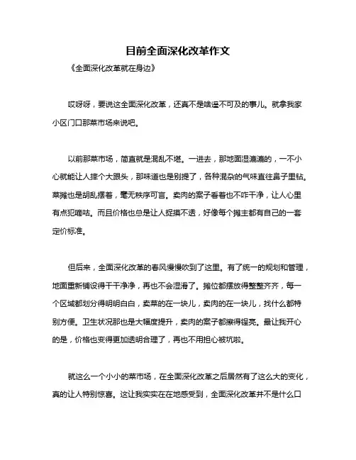 目前全面深化改革作文