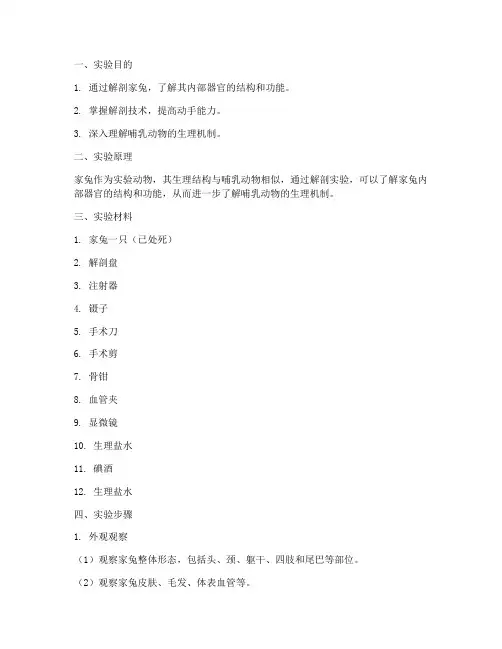 解剖家兔生理实验报告