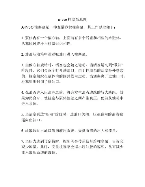 a4vso柱塞泵原理