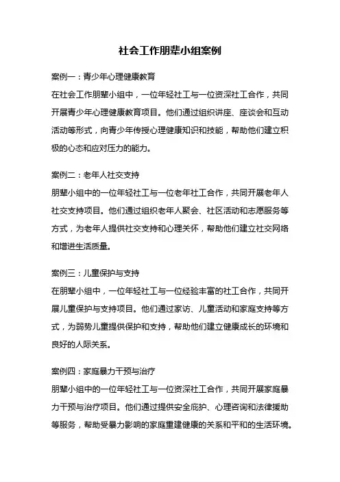 社会工作朋辈小组案例