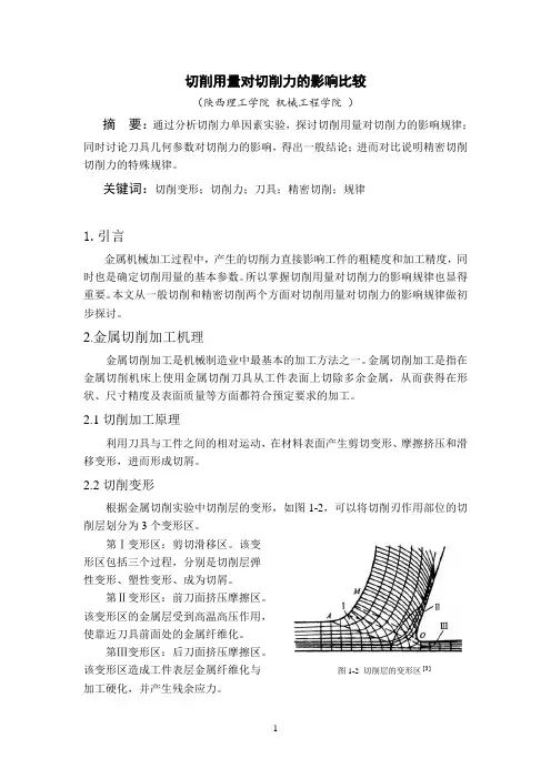 切削用量对切削力的影响比较讲解