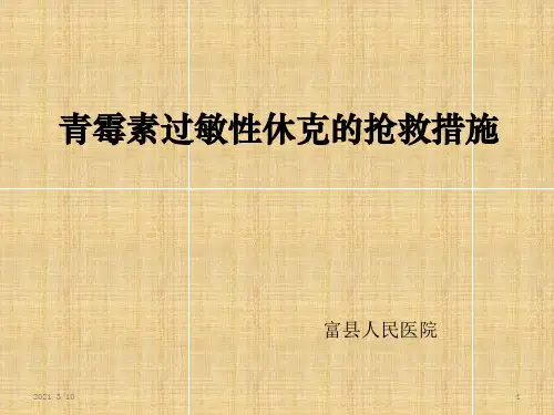 青霉素过敏性休克的抢救措施