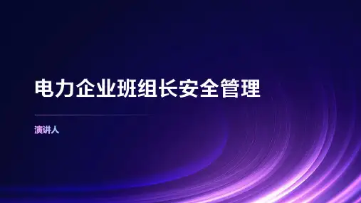 电力企业班组长安全管理