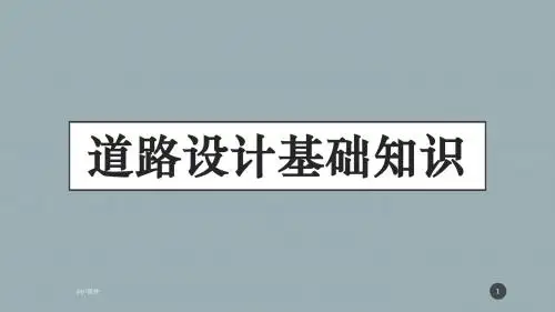道路设计基础知识  ppt课件