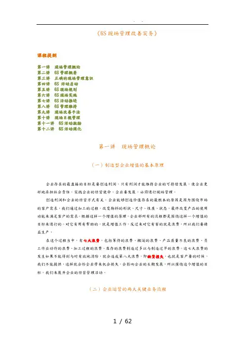 6S现场管理改善实务课件