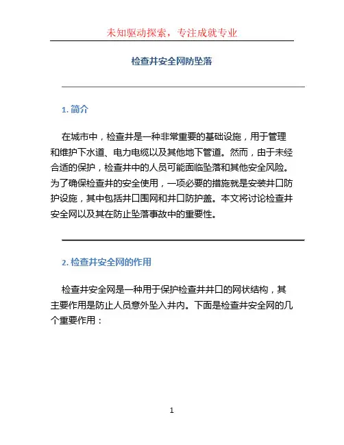 检查井安全网防坠落