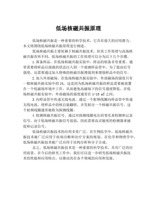 低场核磁共振原理
