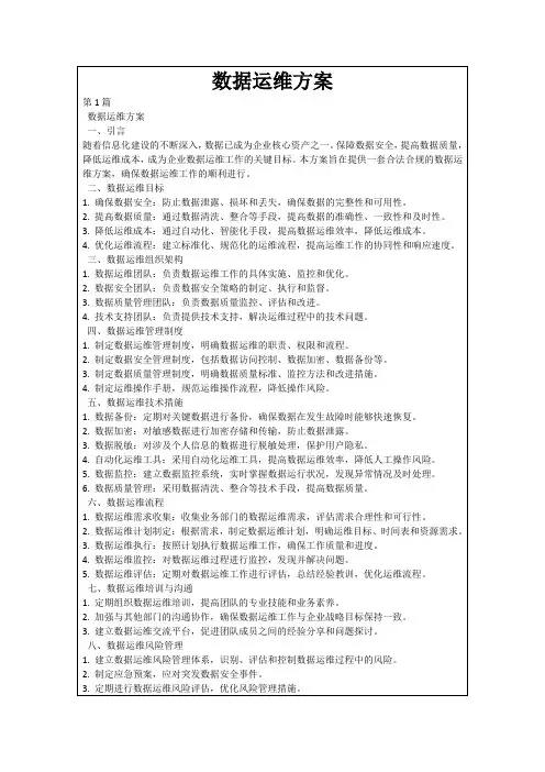 数据运维方案