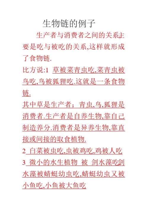 生物链例子
