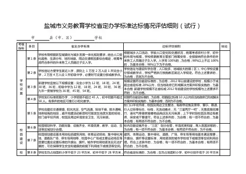 盐城市义务教育学校省定办学标准达标情况评估细则