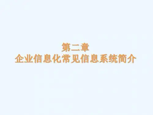 第2章 企业信息化常见信息系统简介