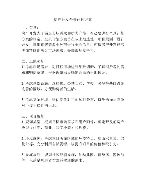 房产开发全景计划方案