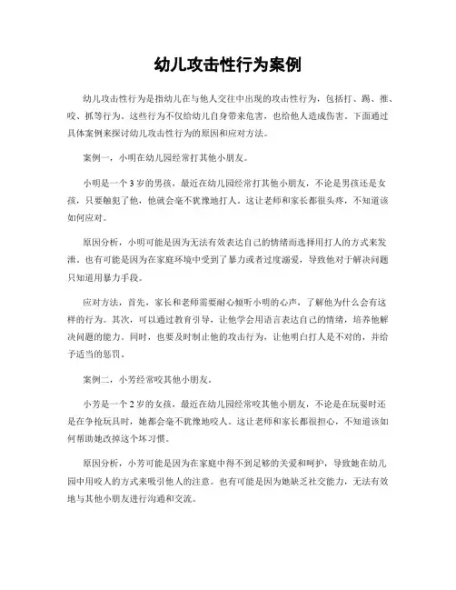 幼儿攻击性行为案例