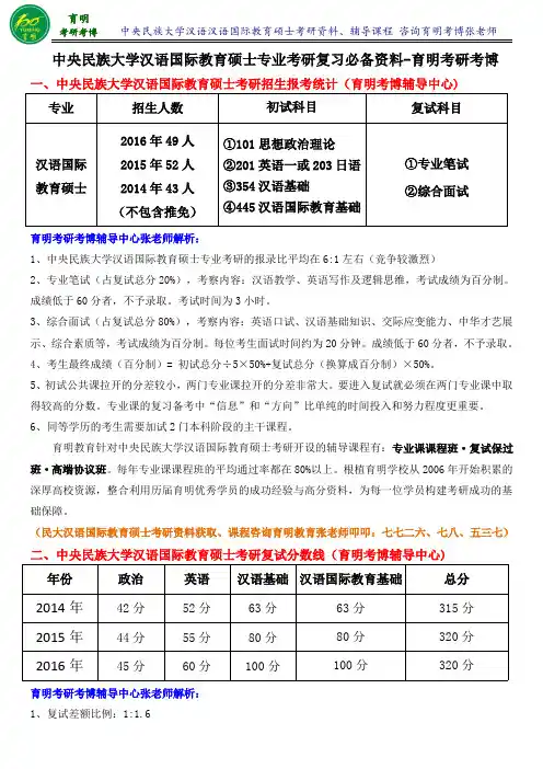 2017年中央民族大学汉硕考研真题专业课真题汇总答案整理
