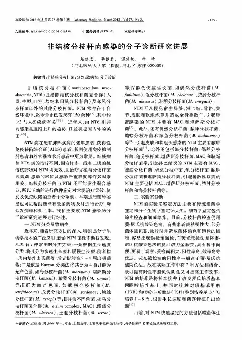 非结核分枝杆菌感染的分子诊断研究进展