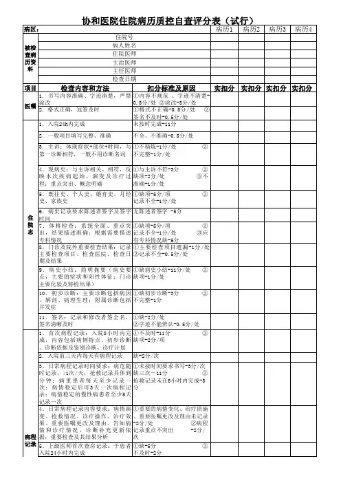 协和病历质控
