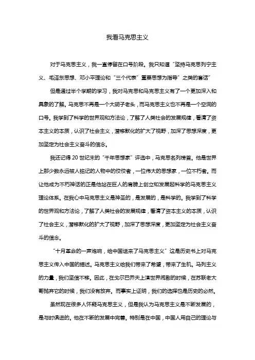 我看马克思主义