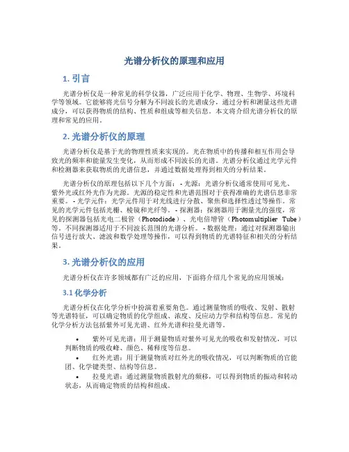光谱分析仪的原理和应用