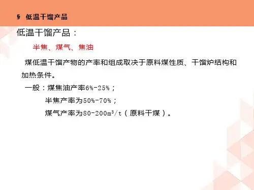 煤转化技术：低温干馏产品