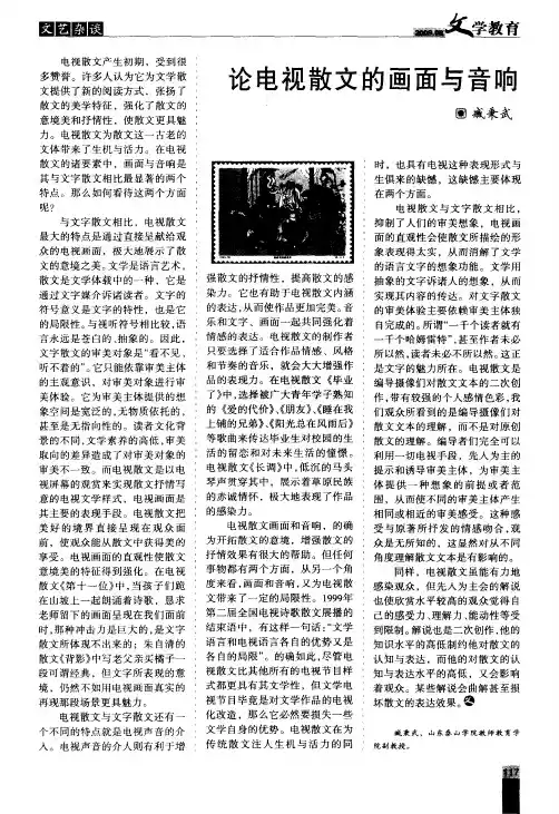 论电视散文的画面与音响