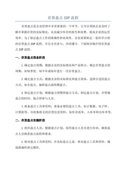 存货盘点SOP流程
