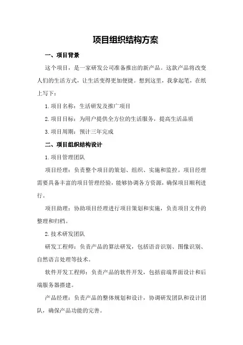 项目组织结构方案