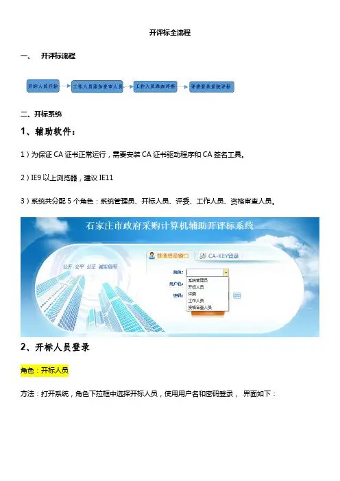 开评标全流程开评标流程开标系统辅助软件