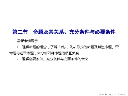 2016届高考数学理科一轮复习课件 第一章 集合与常用逻辑用语1-2